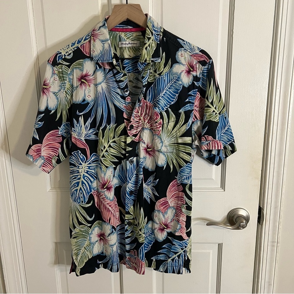 Tommy Bahama Silk-blend Short Sleeved Button Down